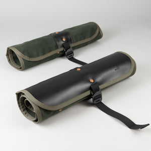 Double Barrel Tool Roll (Green Waxed Canvas & Black)